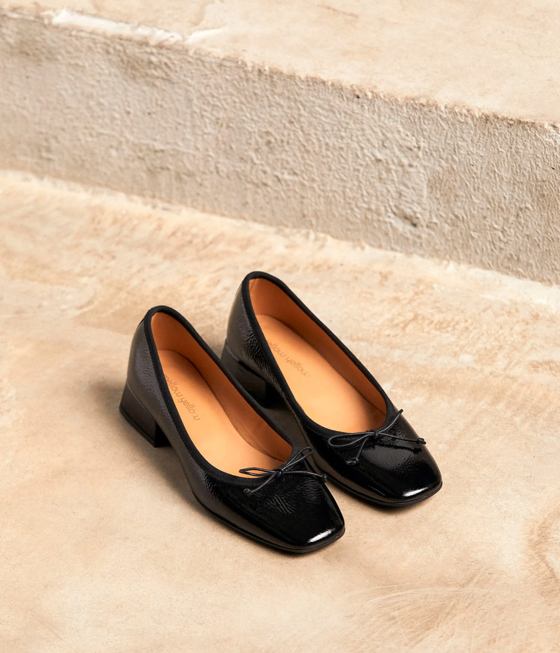 Outlet Mellow Yellow Ballerines noir verni Azilis