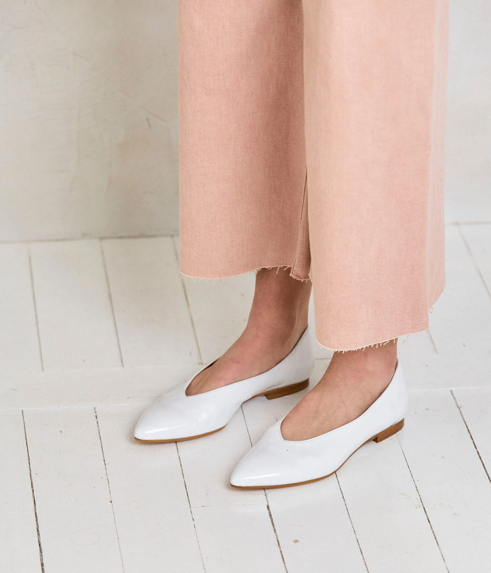 Sale Mellow Yellow Ballerines vernies Elba BLANC