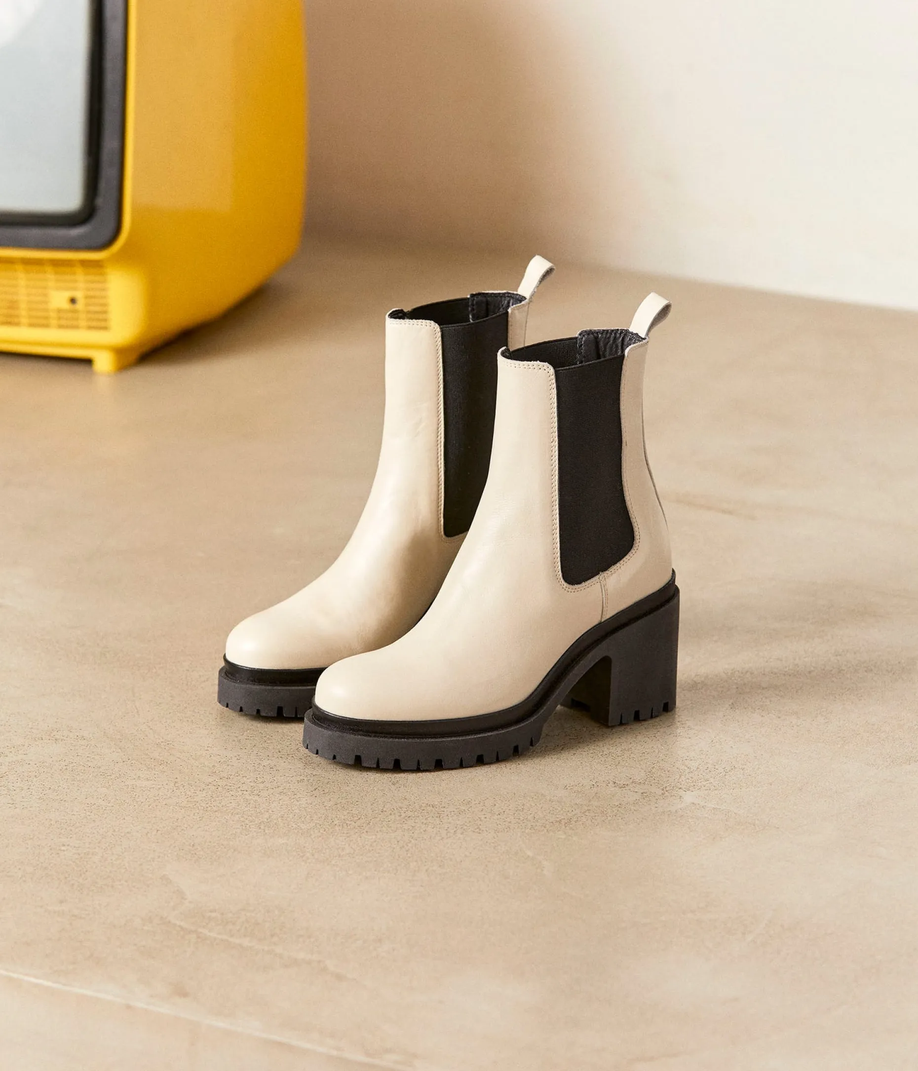 Hot Mellow Yellow Boots écrues Candice ECRU