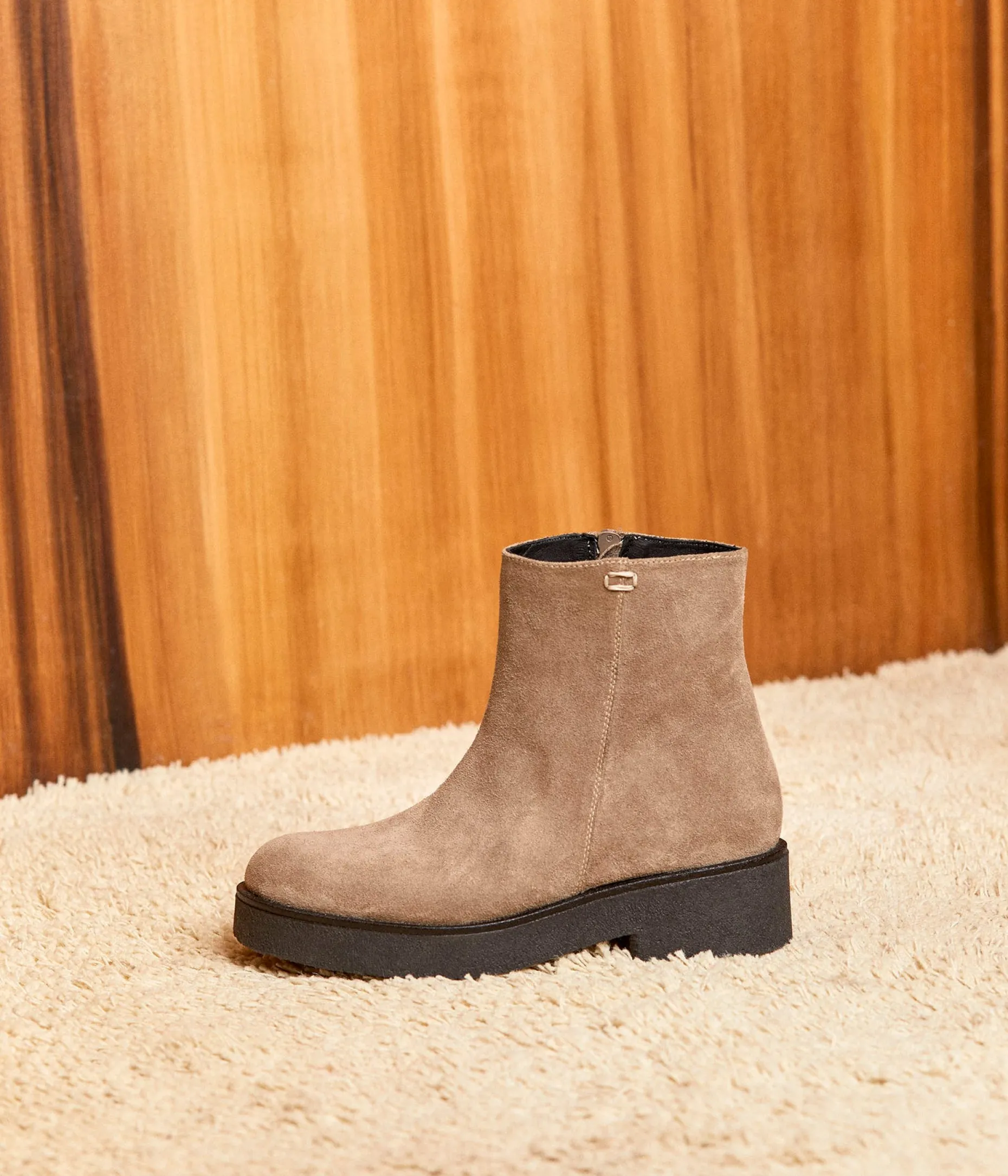 boots_cuir_velours_isaure_8.webp Store Mellow Yellow Boots cuir velours Isaure TAUPE