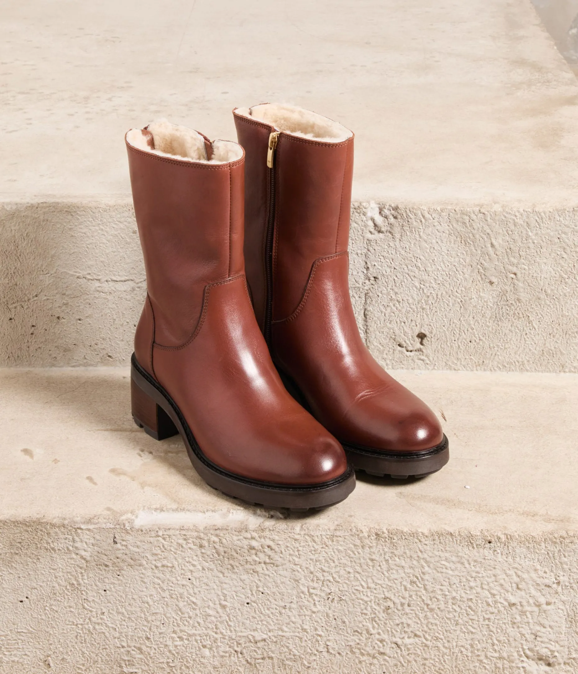Clearance Mellow Yellow Boots fourrées Tomette COGNAC