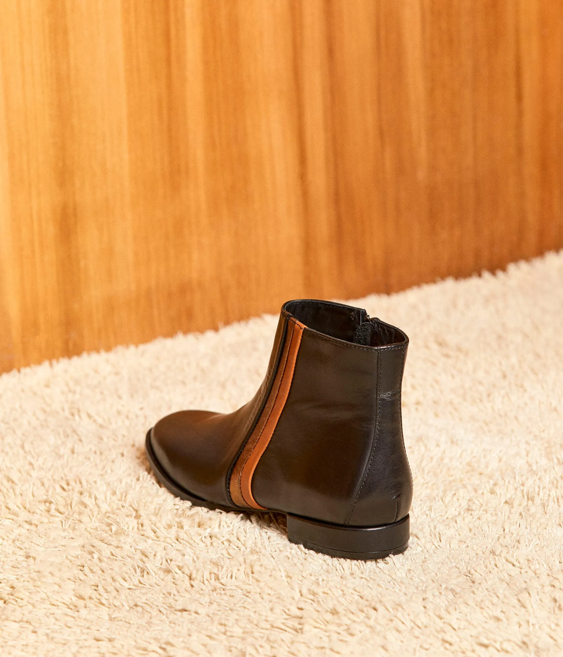 Sale Mellow Yellow Boots lignes bicolores Jean NOIR