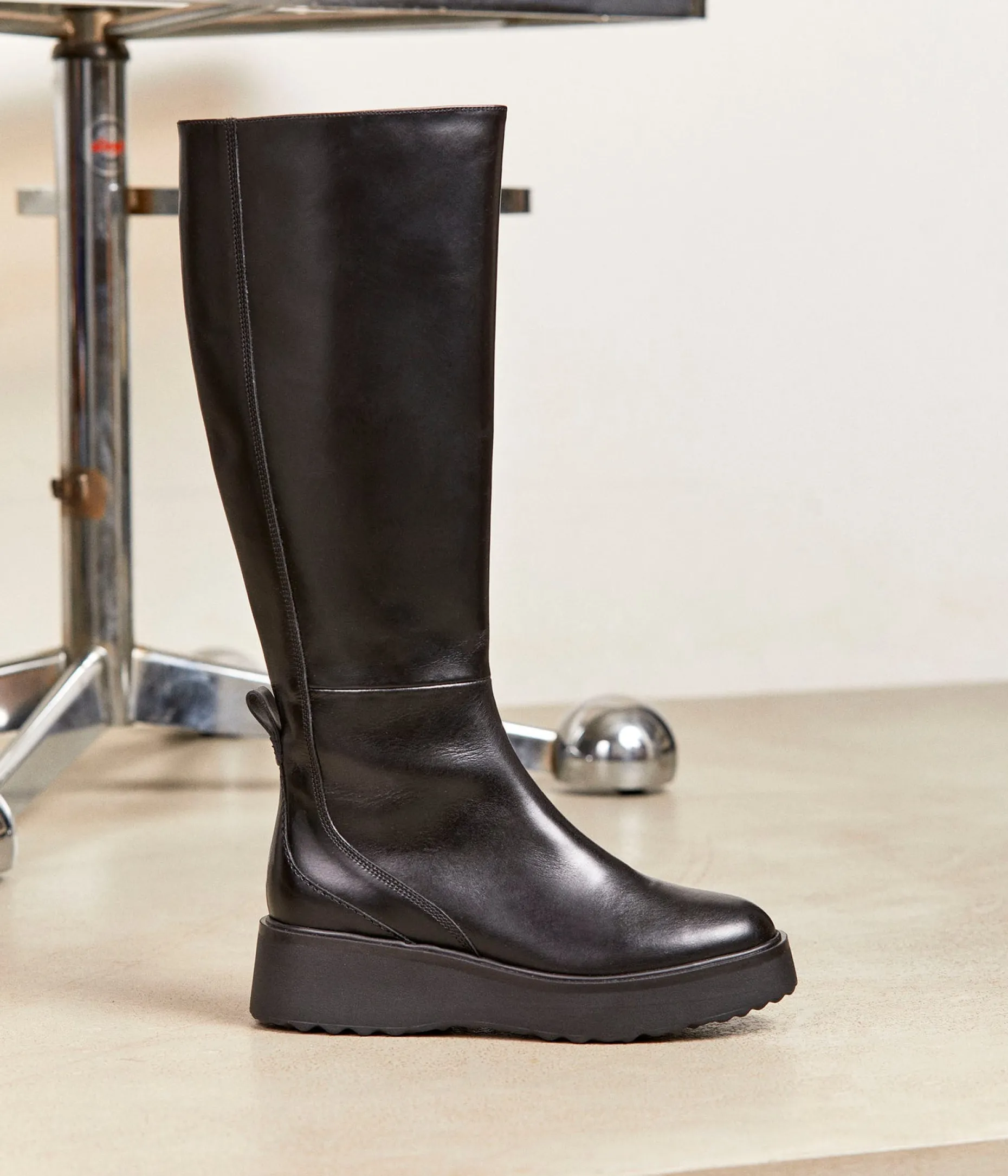 Clearance Mellow Yellow Bottes cuir Quiterie NOIR