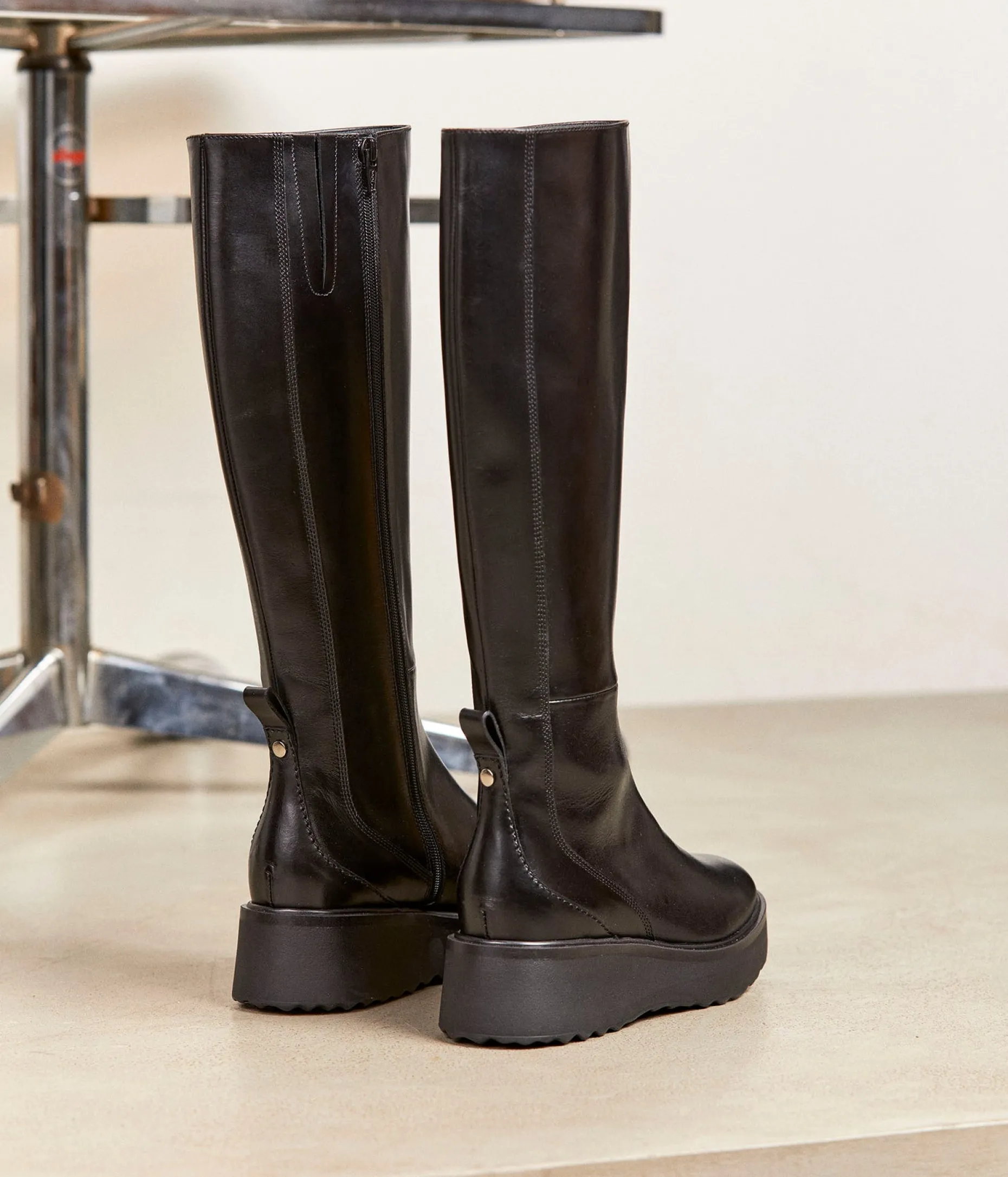 bottes_cuir_noir_quiterie_8.webp Clearance Mellow Yellow Bottes cuir Quiterie NOIR