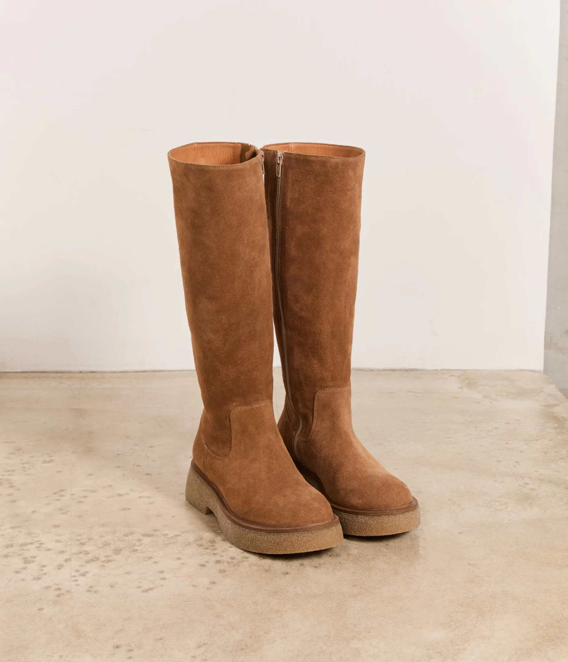 Shop Mellow Yellow Bottes velours s Léonie BEIGE