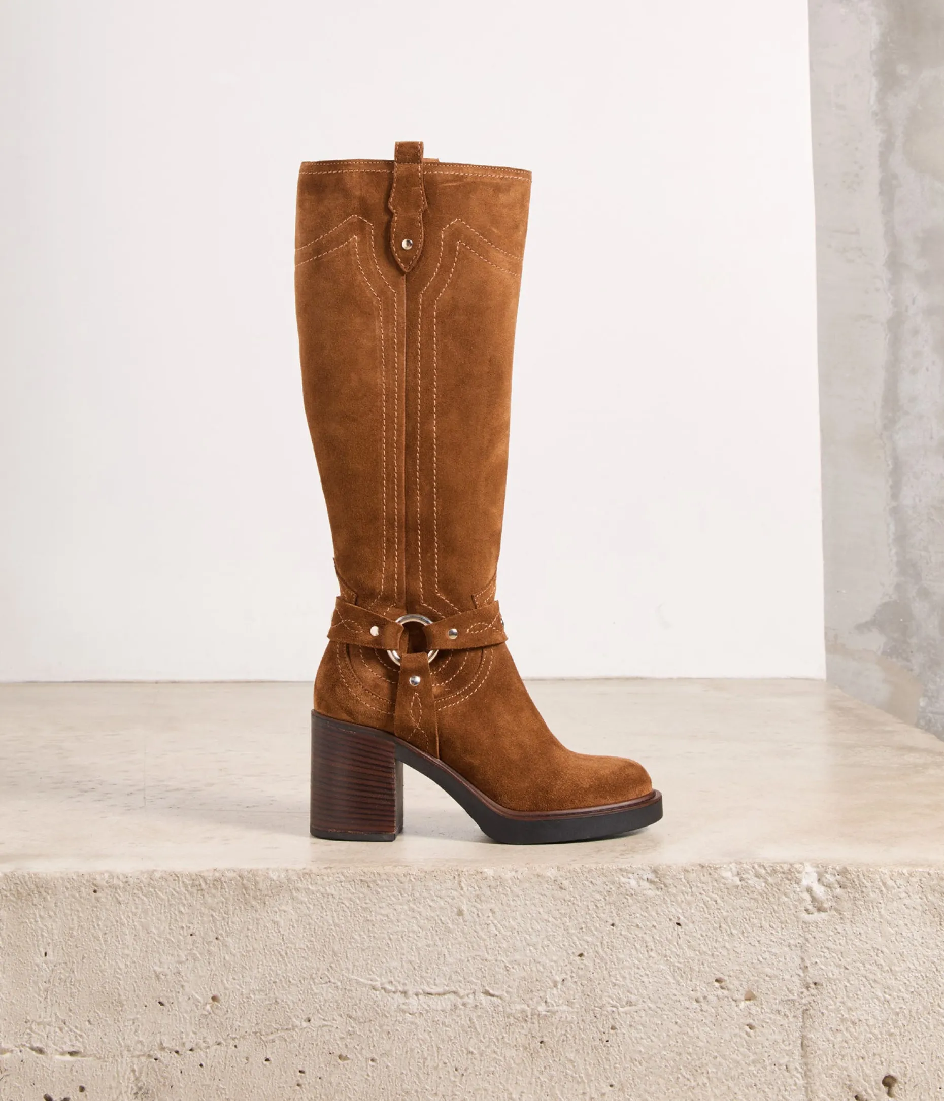 Discount Mellow Yellow Bottes velours Zoé CAMEL