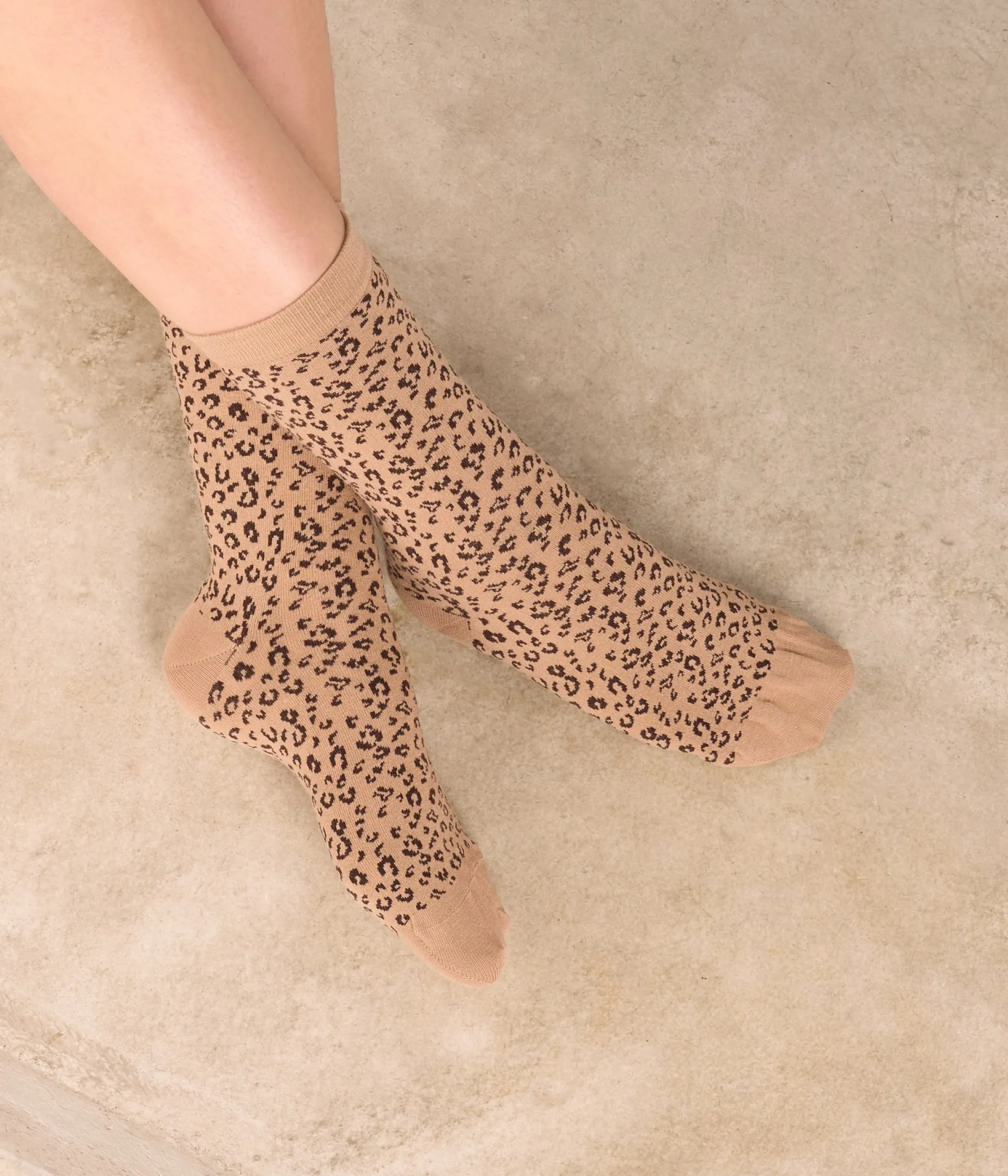 Fashion Mellow Yellow Chaussettes s léopard Tiga BEIGE
