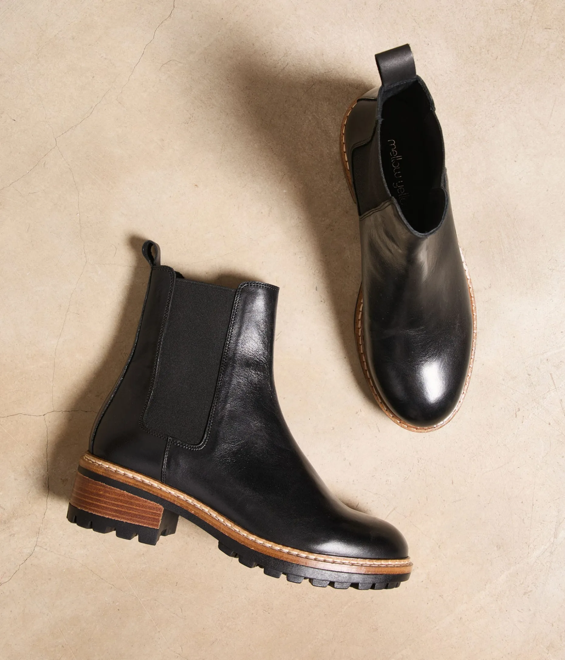 Discount Mellow Yellow Chelsea boots crantées Calista NOIR