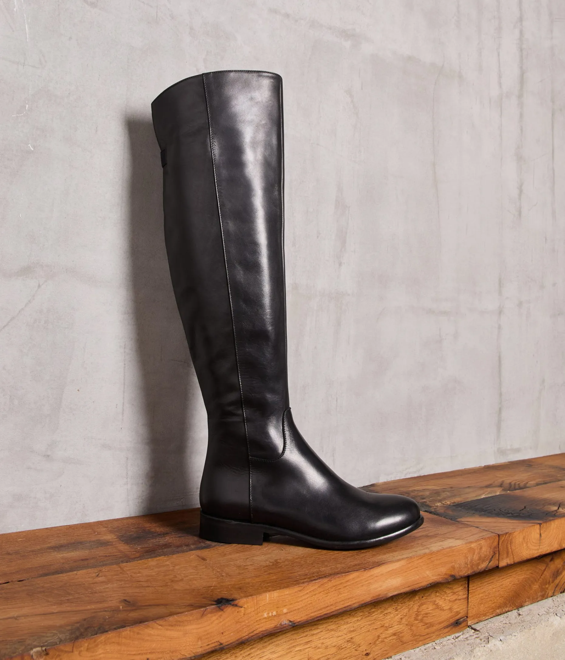 Best Mellow Yellow Cuissardes cuir Lauren NOIR