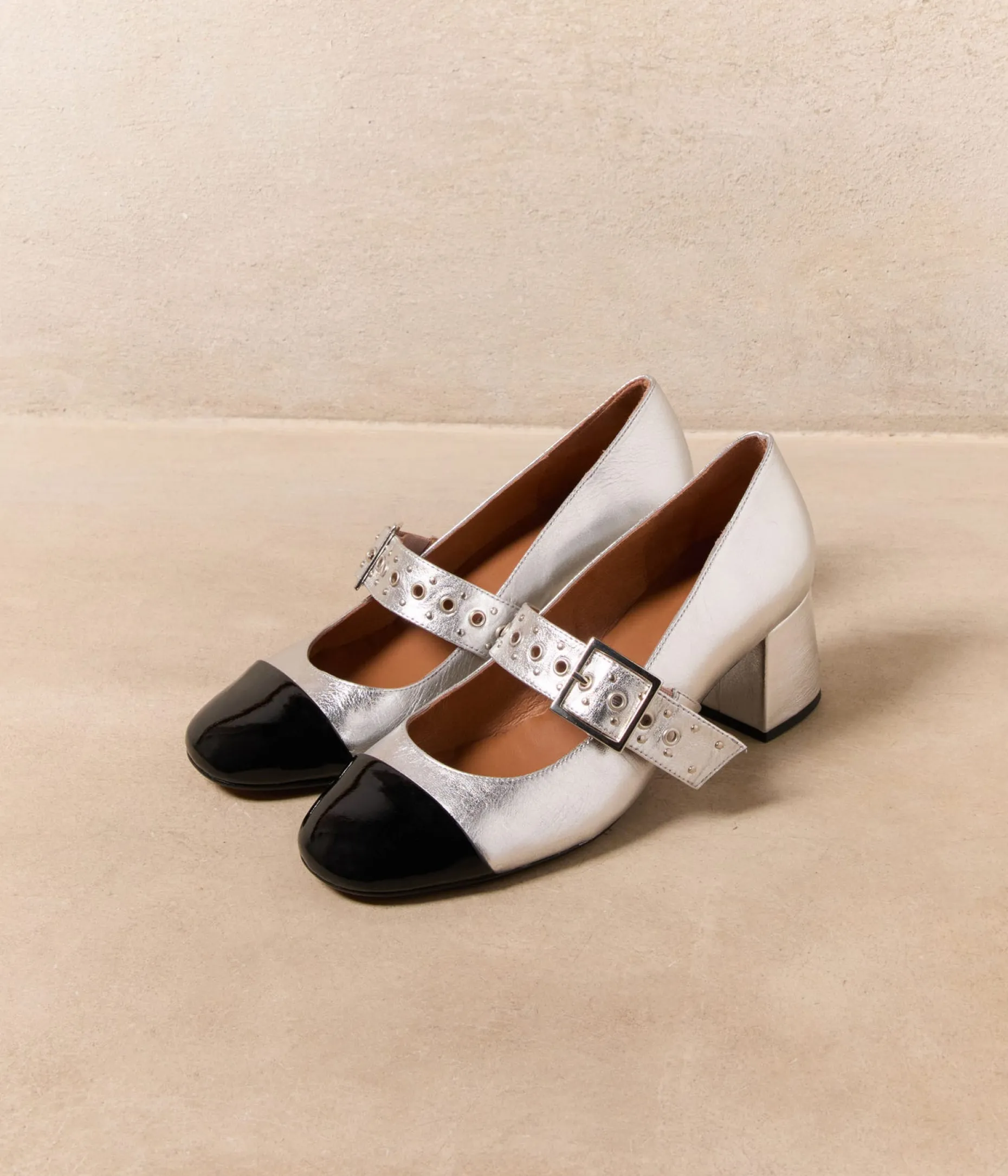 Cheap Mellow Yellow Escarpins cuir argent Opaline