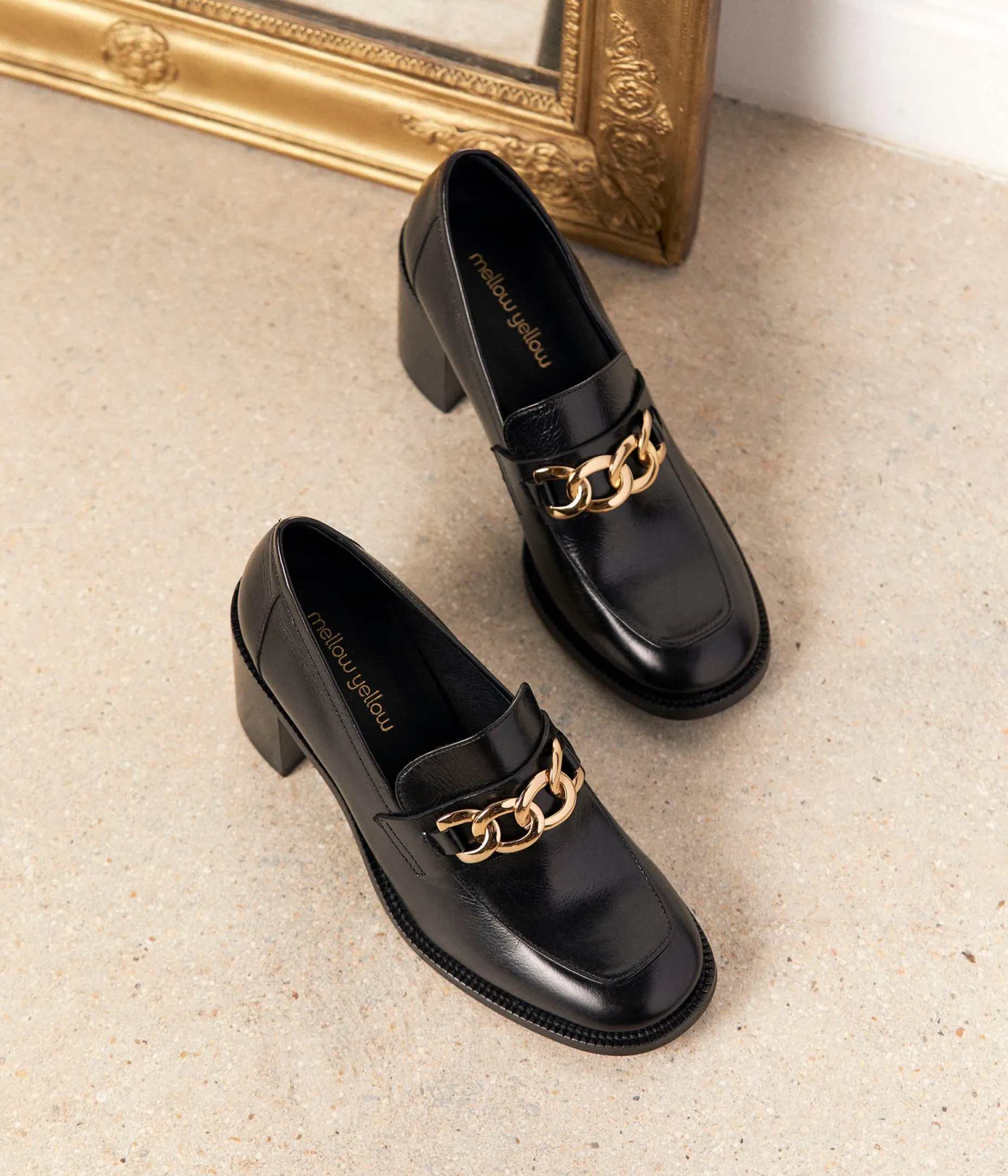 Outlet Mellow Yellow Mocassins cuir Ariane NOIR