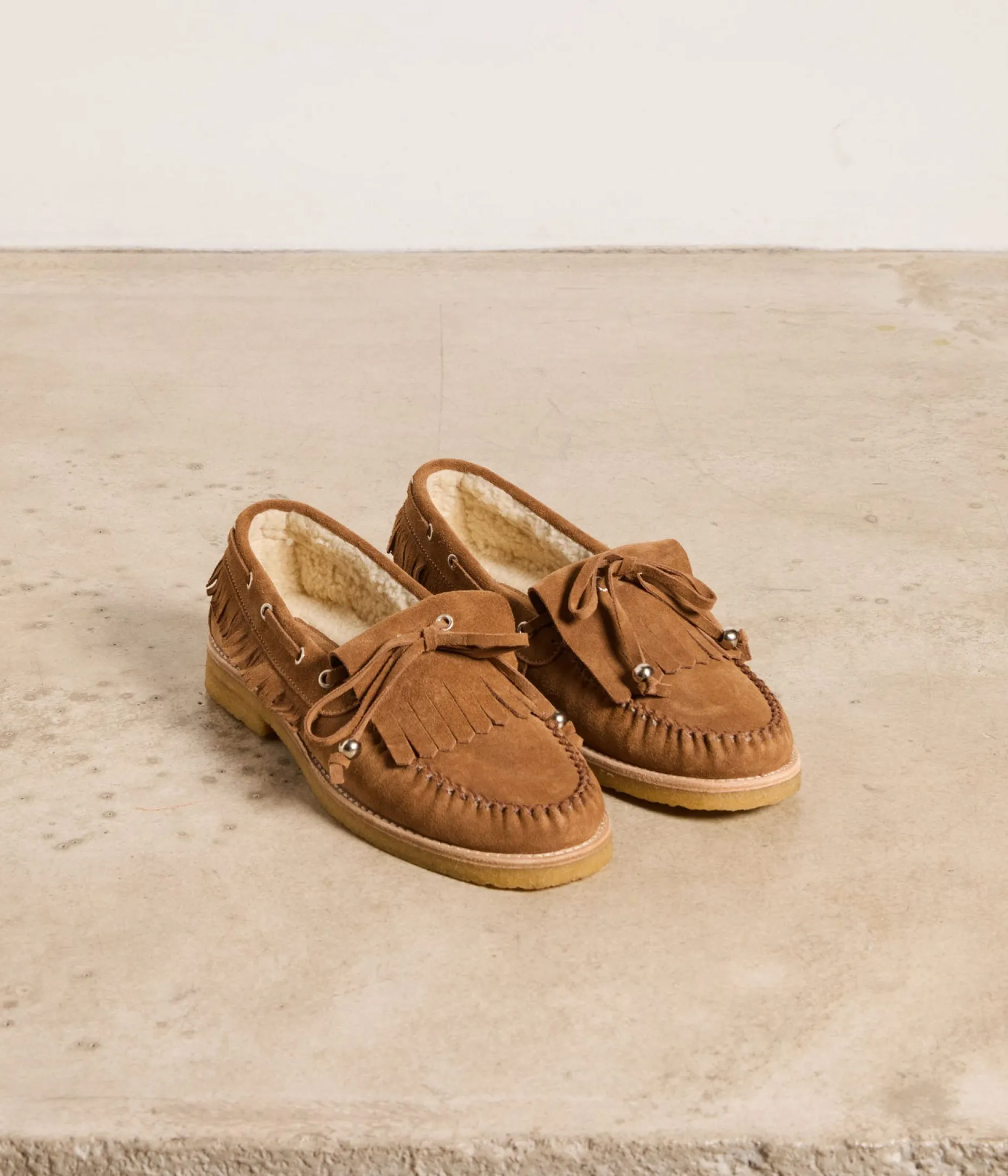 Store Mellow Yellow Mocassins velours Jumper BEIGE