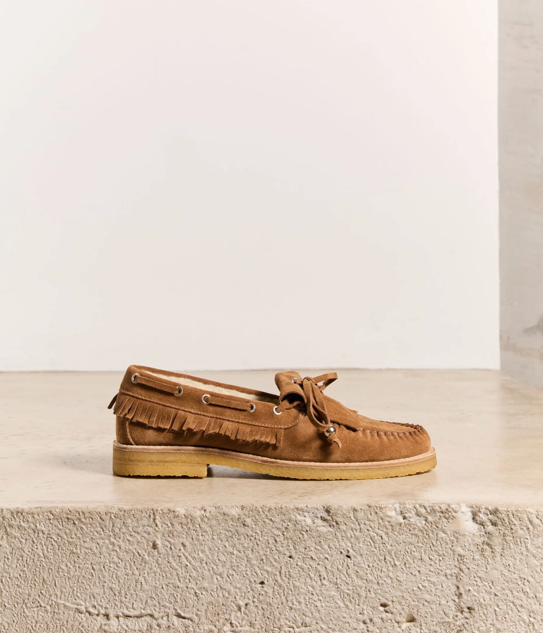 Store Mellow Yellow Mocassins velours Jumper BEIGE