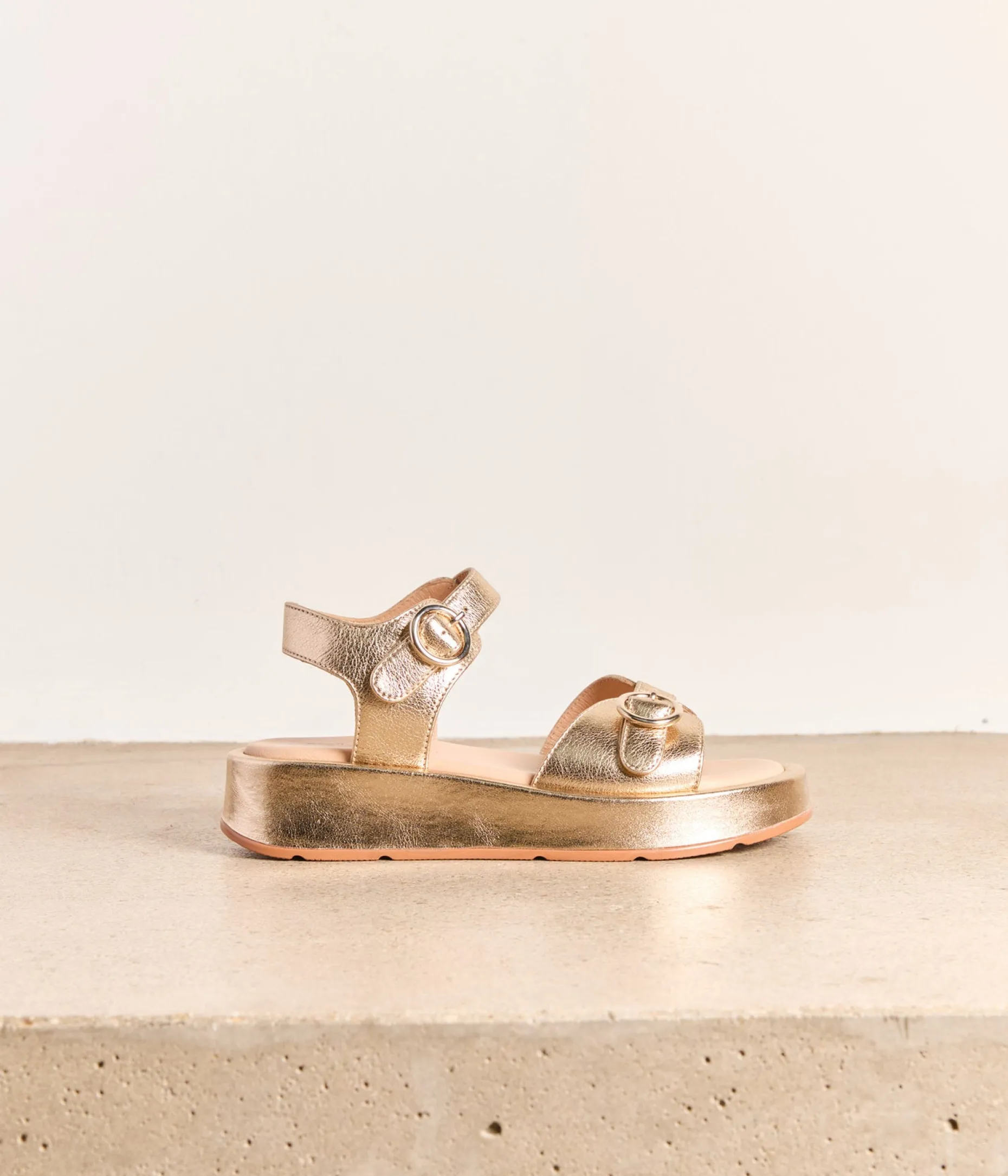 Store Mellow Yellow Sandales cuir platine Rivera OR