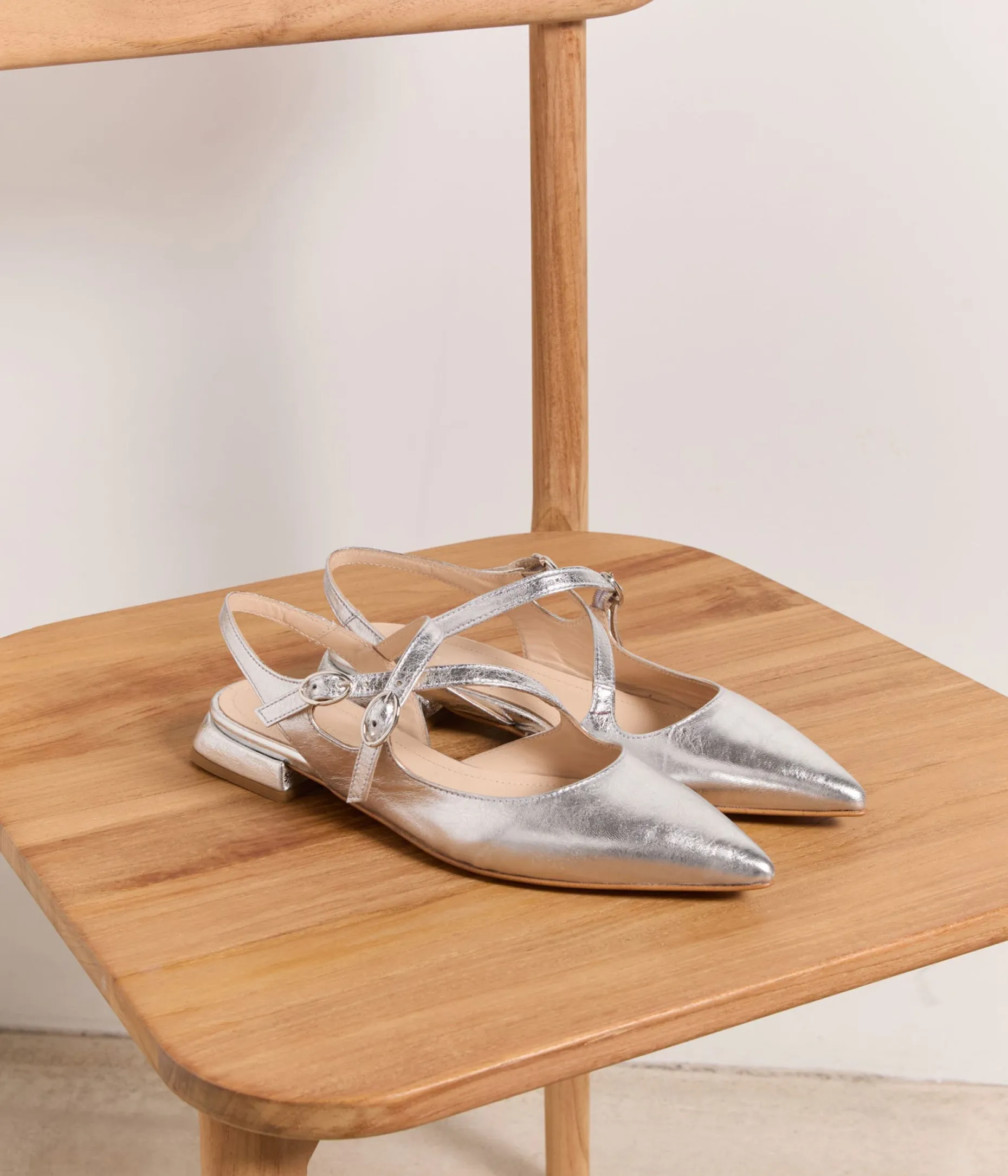 Cheap Mellow Yellow Slingbacks cuir Salina ARGENT