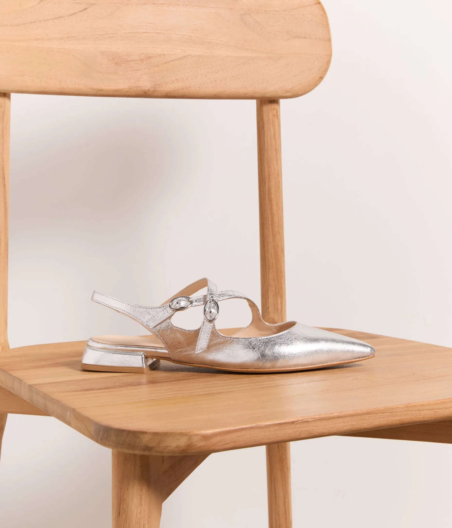 Cheap Mellow Yellow Slingbacks cuir Salina ARGENT