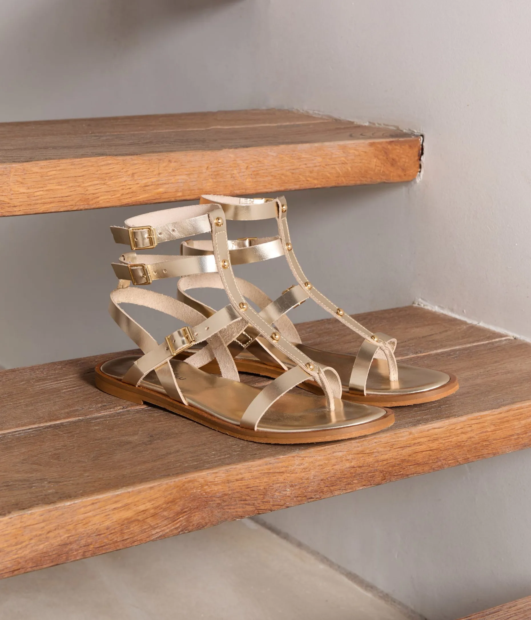 Outlet Mellow Yellow Spartiates cuir platine Rita OR